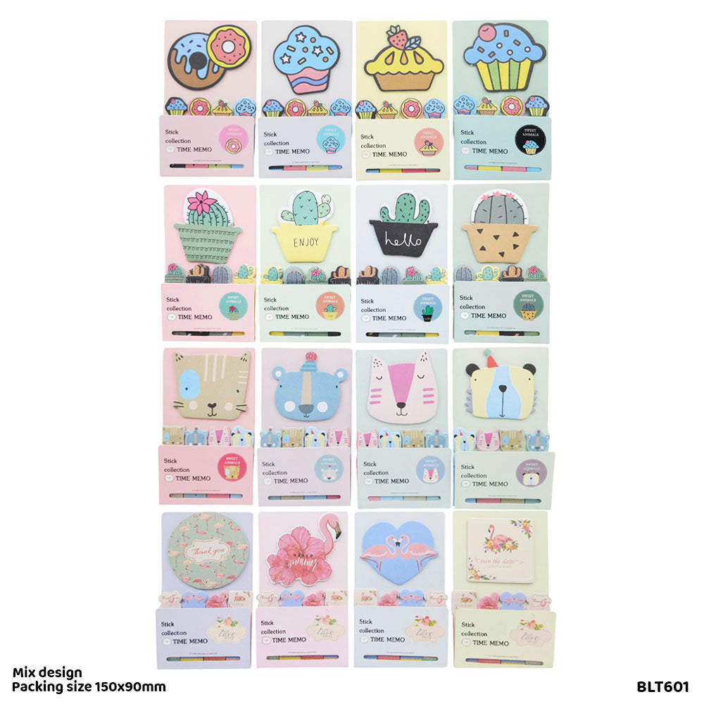 Cute Design Sticky Notes Marker Set (Design 3)