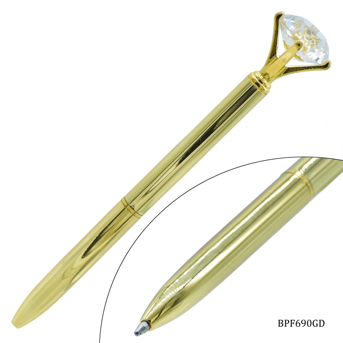 Ball Pen Fancey Top Diamonds Gold BPF690GD