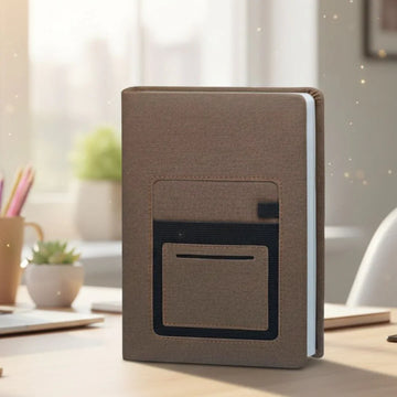 Brown A5 Business Diary With Mobile Pocket l Pack of 1
