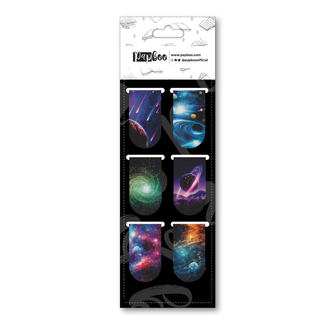 Galaxy magnetic bookmark- Pack of 6