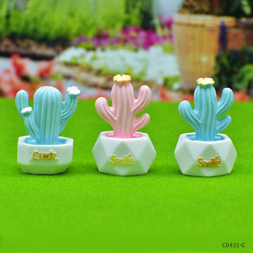 Miniature Cactus Tree Smile 3 Pcs | C0431-C
