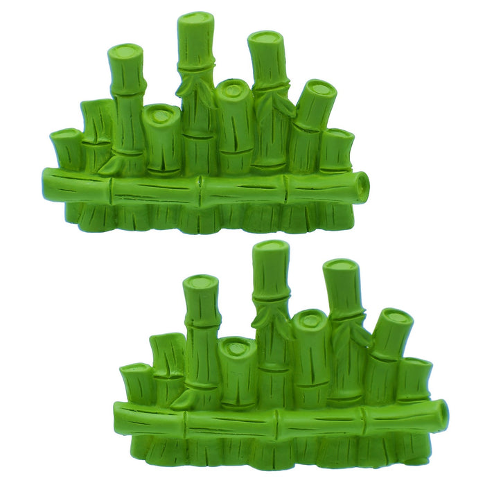 Miniature Green Bamboo Cluster 2 Pcs | C2577-2