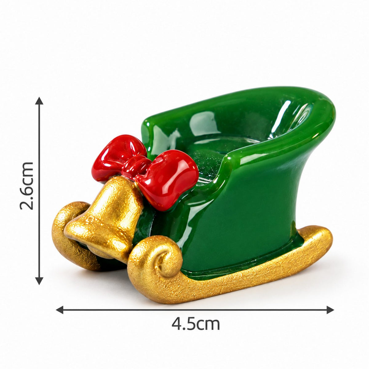 Miniature Christmas Santa Sleigh Green
