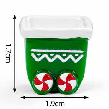 Miniature Christmas Train Cart Green