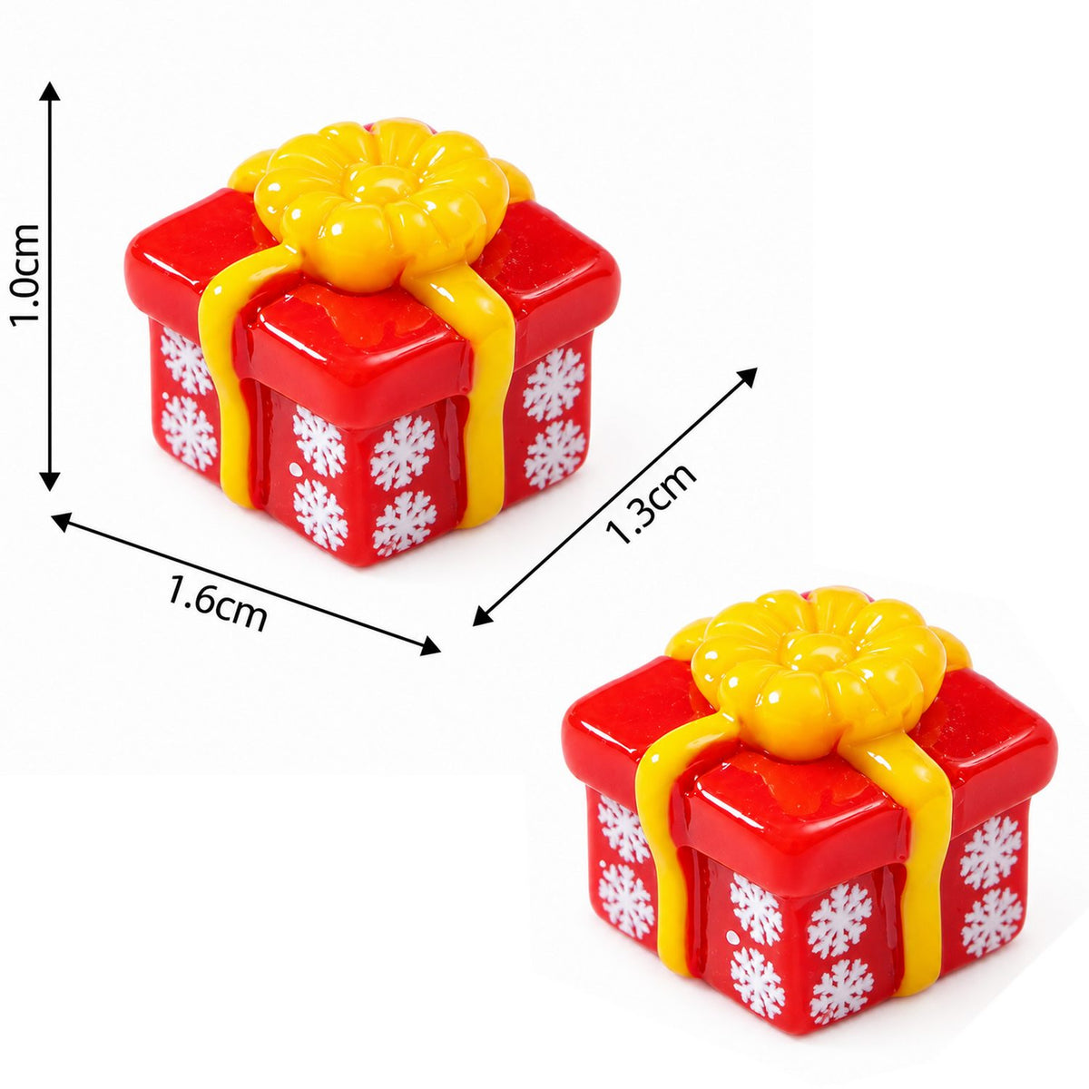 Miniature Christmas Gift Box 2 Pcs Red