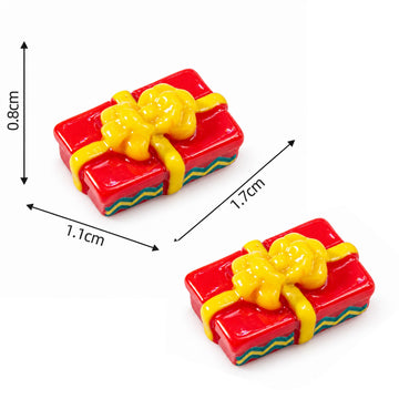 Miniature Christmas Gift Box 2 Pcs Red