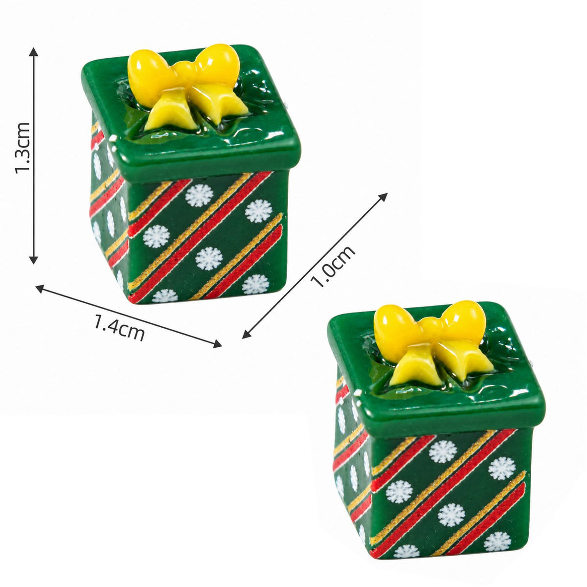 Miniature Christmas Gift Box 2 Pcs Green