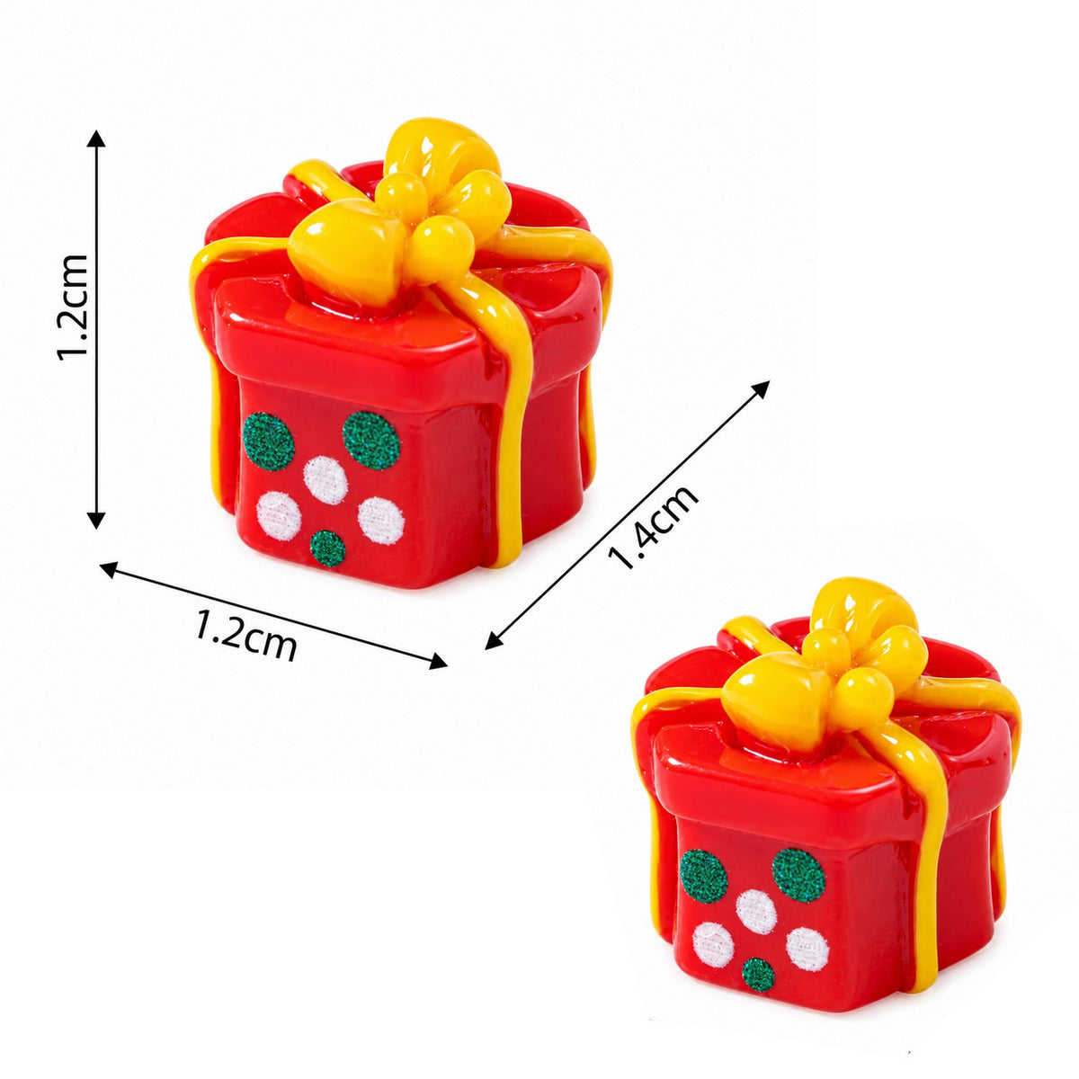 Miniature Christmas Gift Box 2 Pcs Red