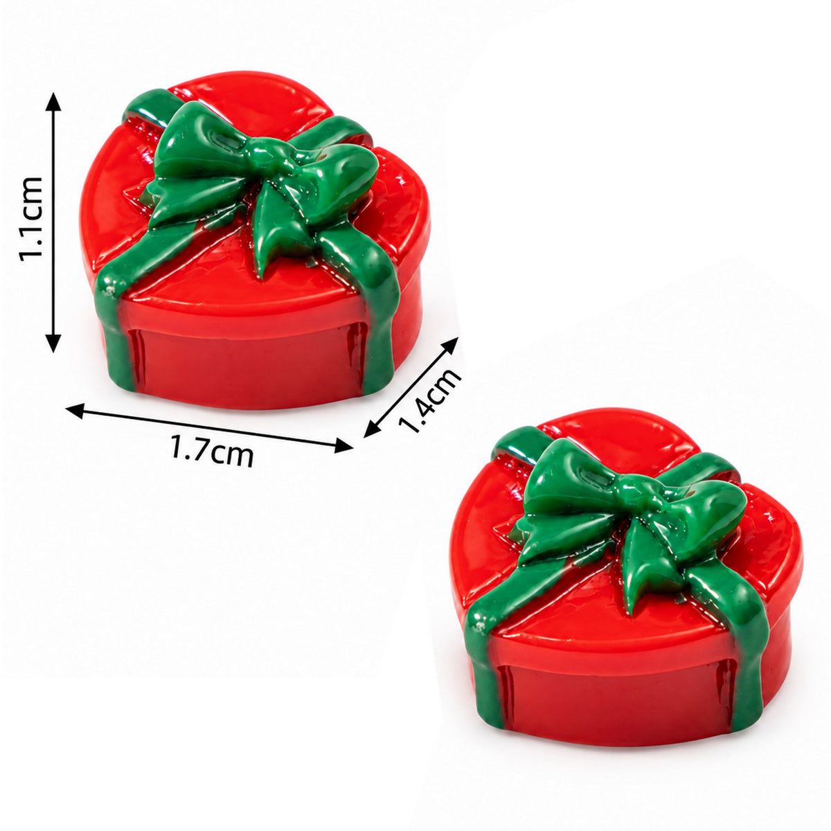 Miniature Christmas Gift Box 2 Pcs Red