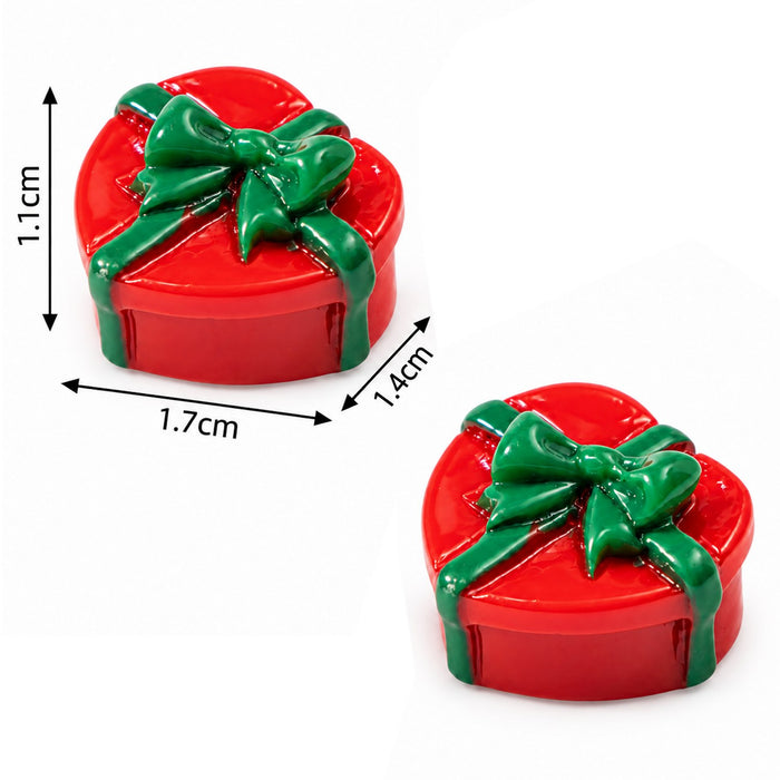 Miniature Christmas Gift Box 2 Pcs Red for Xmas Decor & DIY Craft