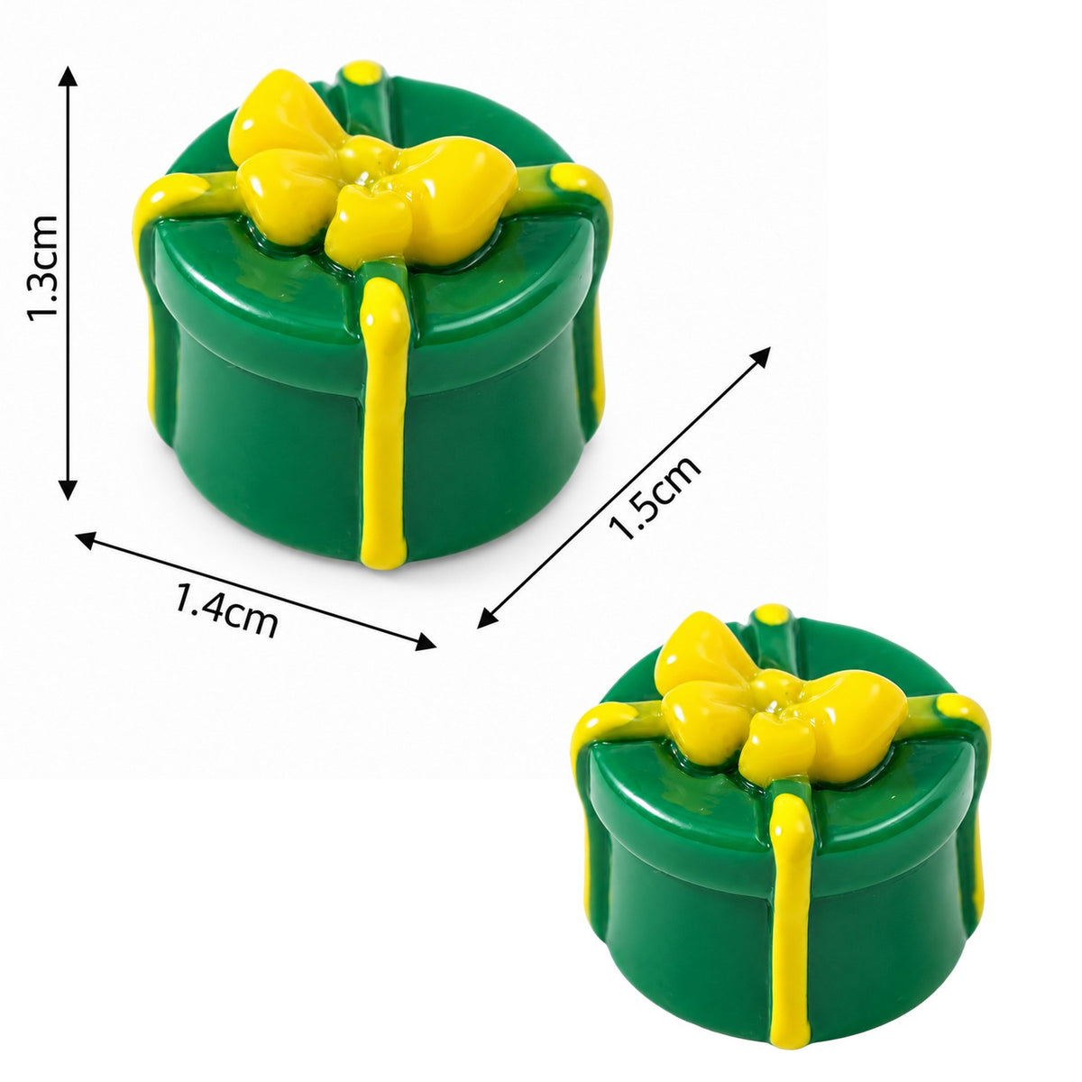 Miniature Christmas Gift Box 2 Pcs Green