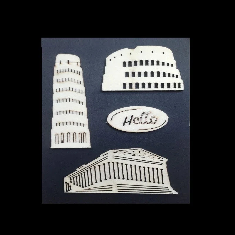 Wooden Monuments Embellishments Pack - Scrapbooking & Crafts