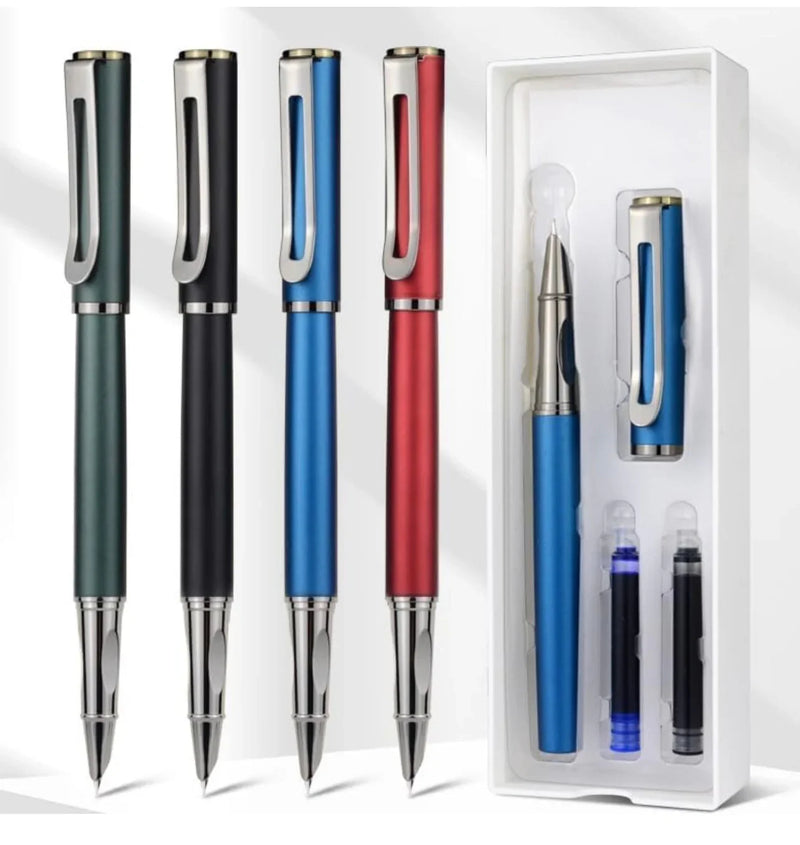 (Buy 1 Get  1 Free ) Luxea Metal Clip Pen – Smooth Writing Pen with Comfortable Grip I Premium Fountain Pen