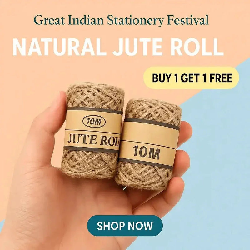 (Buy 1 Get 1 Free ) Jute Thread Plain 2mmx10metre - pack of 1 Roll