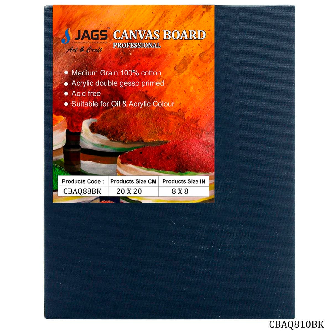 Canvas Board Artist Quality Black 8X10inch CBAQ810BK