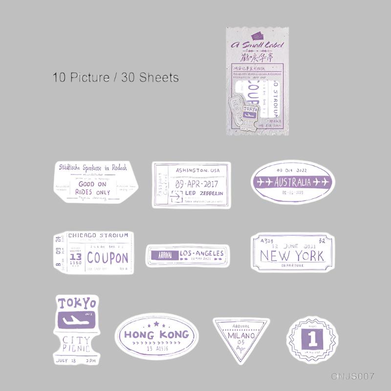 Cnjs007 A Small Lable Cutout Sticker 30Pc