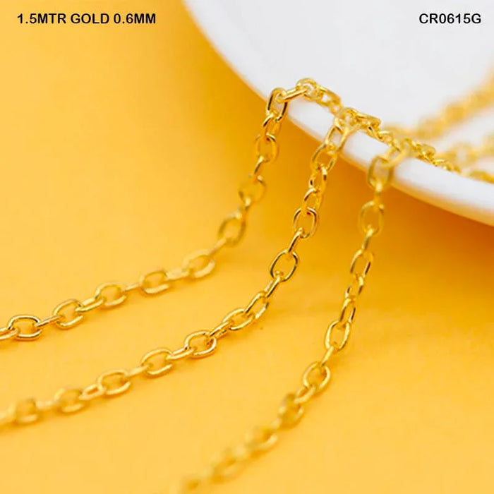 Chain R 1.5Mtr Gold 0.6Mm      Code  Cr0615G