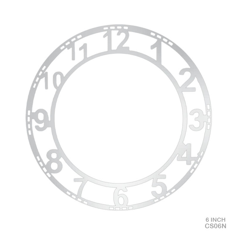Acrylic Number Clock 6 Inch, Silver - DIY Resin Wall Clock Base