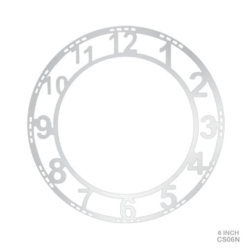Acrylic Number Clock 6 Inch, Silver - DIY Resin Wall Clock Base