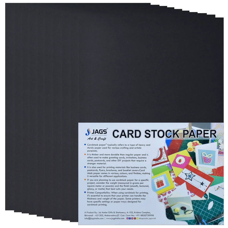 Card Stock Paper Black 300Gsm A4 10 Sheet CSPB01