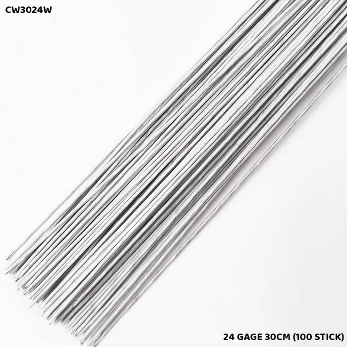 Craft Wire White 24 Gauge 30cm - Pack of 100 Sticks