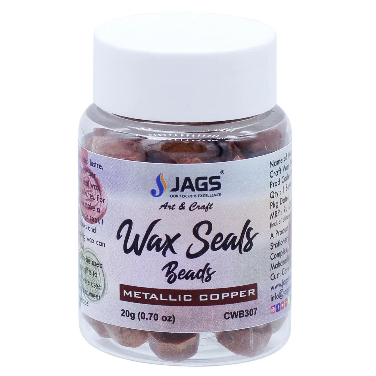 Craft Wax Seals Beads | 20 Gsm | Metalic Copper