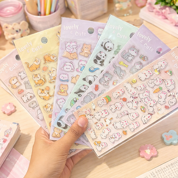 ( Buy 1 Get 1 Free ) Cute 3D Animal Sticker Sheet | Pack of 1 contains 1 sheet |