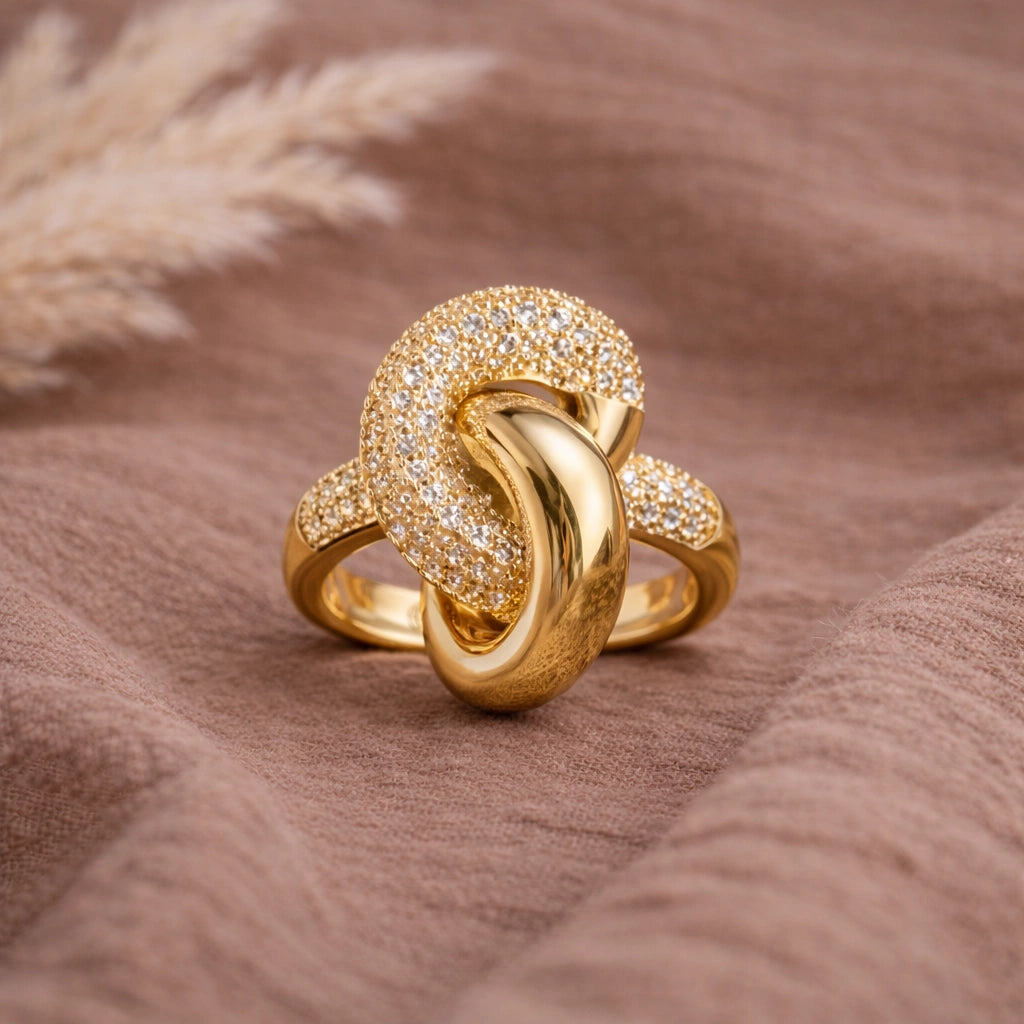 Korean Inspired Golden Tone Adjustable Ring | Anti-Tarnish & Long Lasting | Minimal Luxe Everyday Jewellery