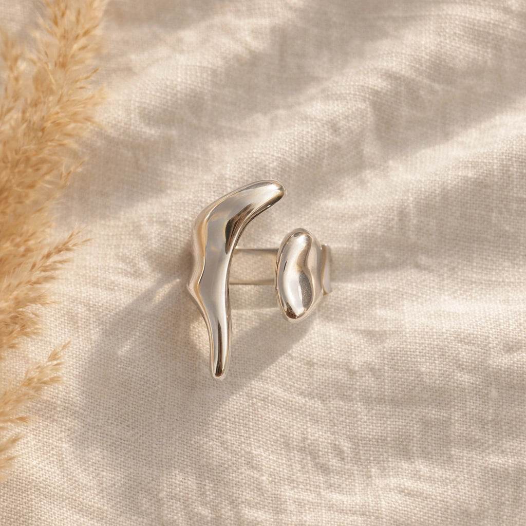 Korean Inspired SilverTone Adjustable Ring | Anti-Tarnish & Long Lasting l  Minimal Luxe Everyday Jewellery