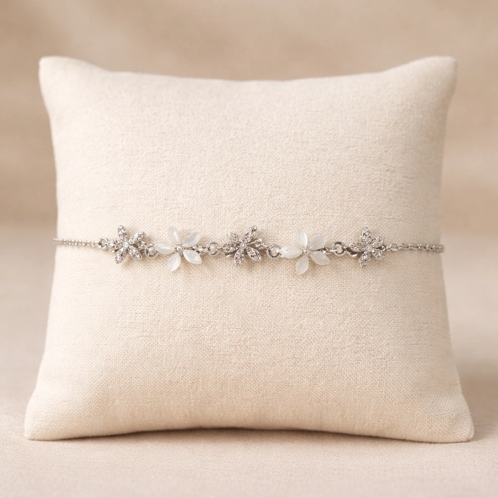 Premium Korean Design Silver Tone Dainty Bracelet – Long Lasting & Anti-Tarnish l Perfect Everyday Jewellery l Pack of 1