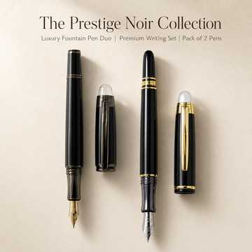 The Prestige Noir Collection | Premium Fountain Pen Set | Pack of 2 Pens