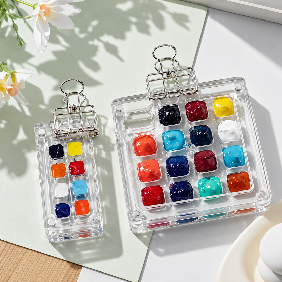 Mini Portable & Travel-Friendly Acrylic Empty Painting Palette | Pack of 1