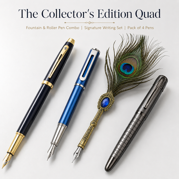 The Collector's Edition Quad | Fountain & Roller Pen Combo | Signature Writing Set | Pack of 4 Pens