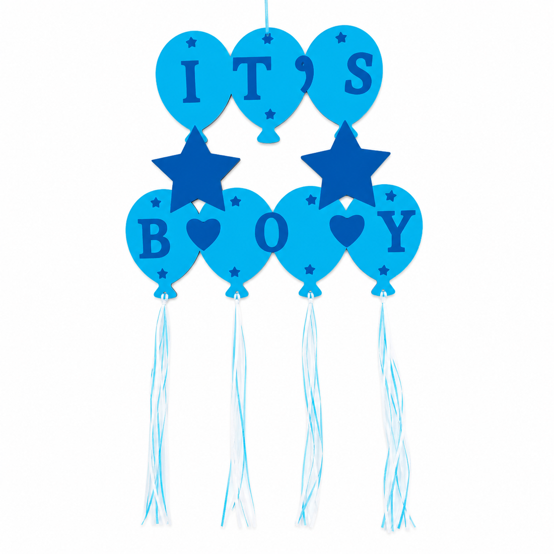 It's a Boy Foam Banner – Blue Balloon Theme Party Decoration