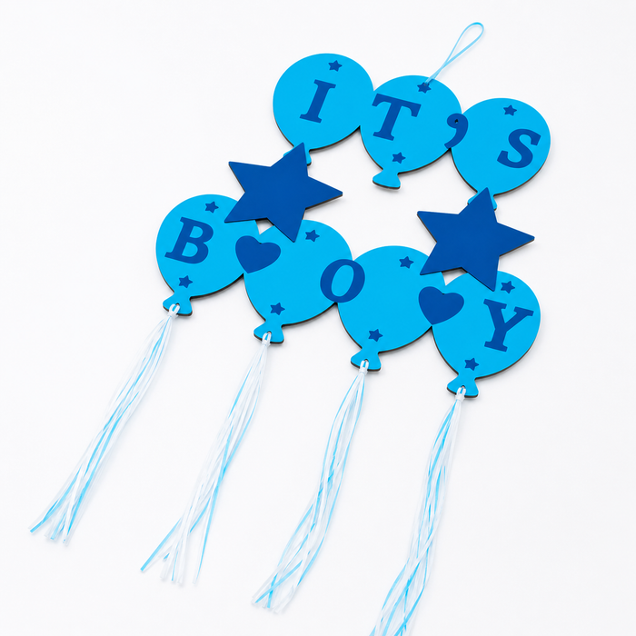 It's a Boy Foam Banner – Blue Balloon Theme Party Decoration