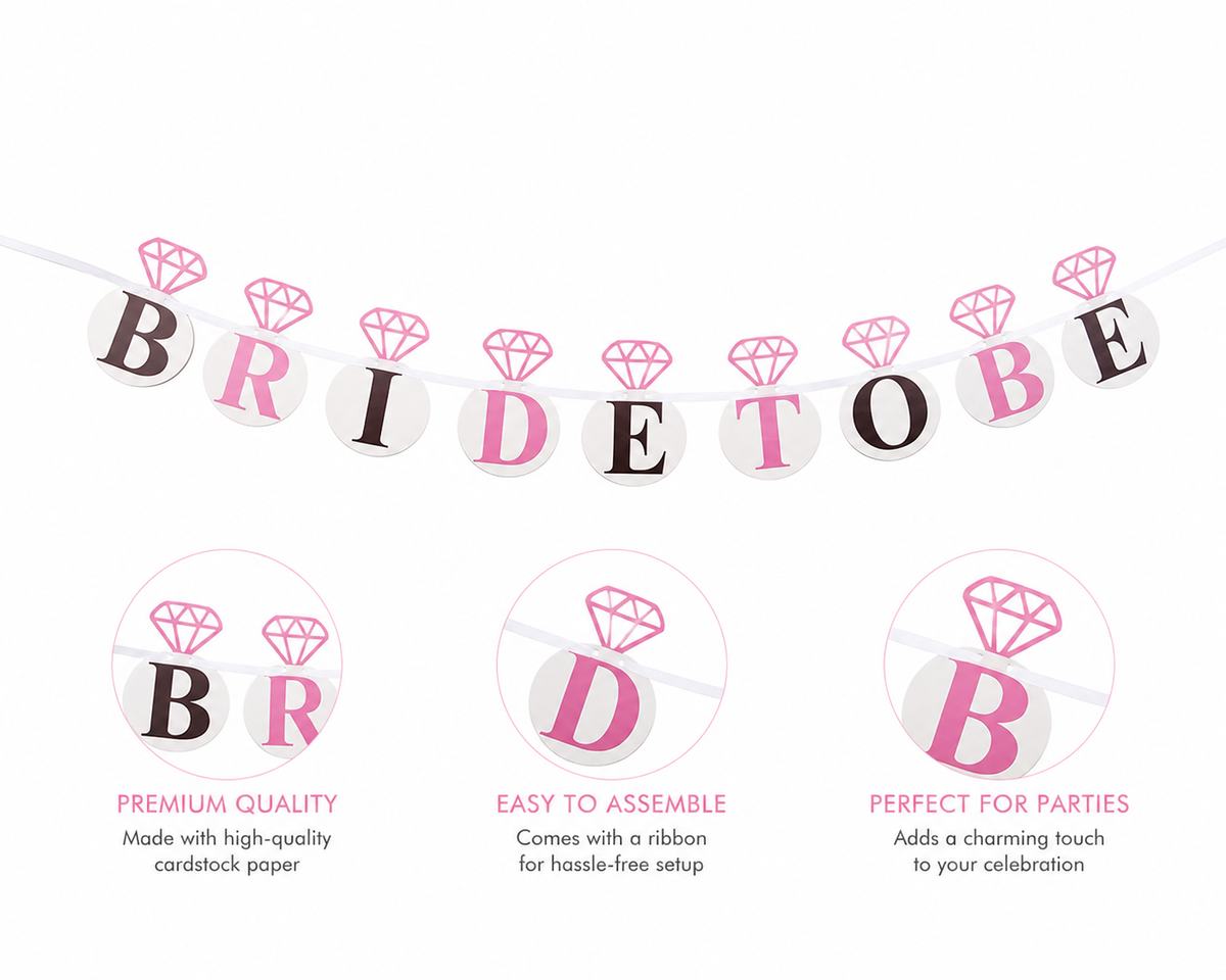 Bride To Be Banner – Elegant Wedding, Bridal Shower, and Engagement Decoration