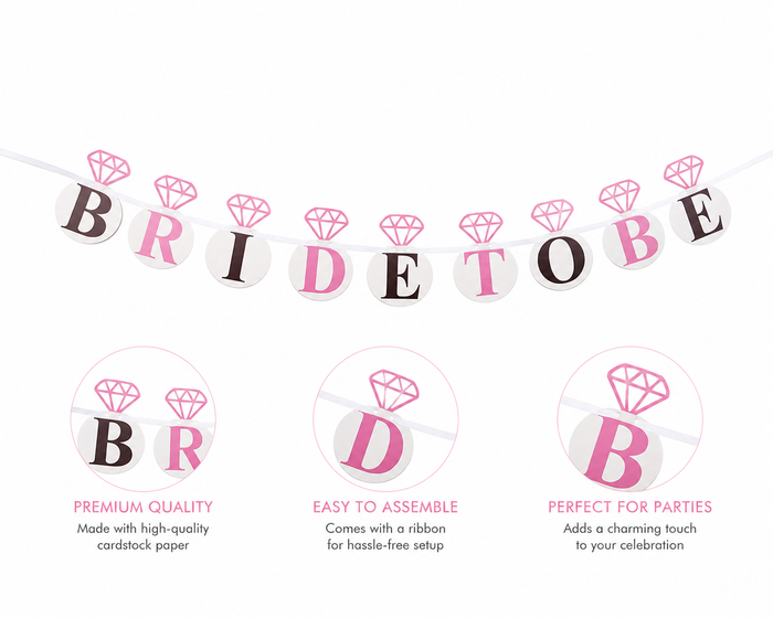 Bride To Be Banner – Elegant Wedding, Bridal Shower, and Engagement Decoration