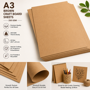 A3 Kraft Board 10 Sheet 250Gsm A3Kb10 | INKARTO