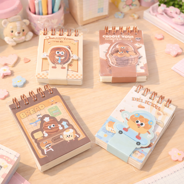 (Buy 1 Get 1 free ) Cute Mini Kawaii Spiral Diary with flap l Pack of 1 diary