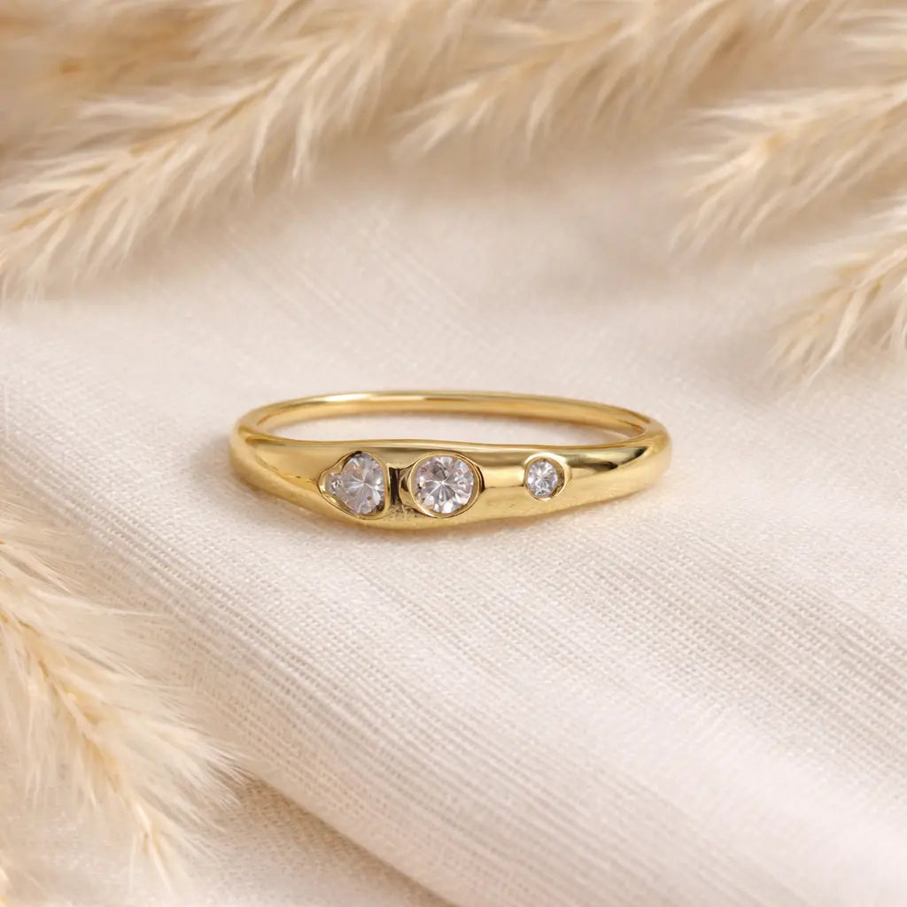 Korean Inspired Golden Tone Adjustable Ring | Anti-Tarnish & Long Lasting | Minimal Luxe Everyday Jewellery