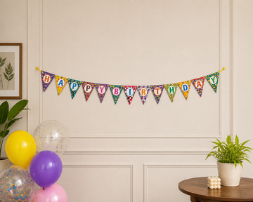 Happy Birthday Cardboard Banner – Party Decoration