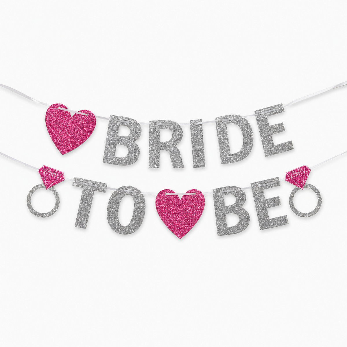 Bride To Be Glitter Letter Banner – Elegant Script Decoration for Weddings and Bridal Showers