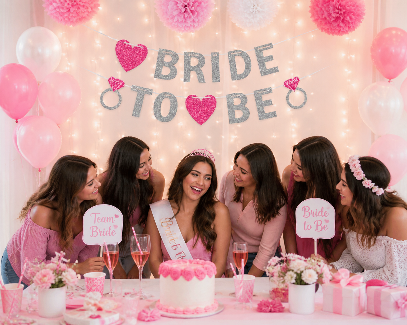 Bride To Be Glitter Letter Banner – Elegant Script Decoration for Weddings and Bridal Showers