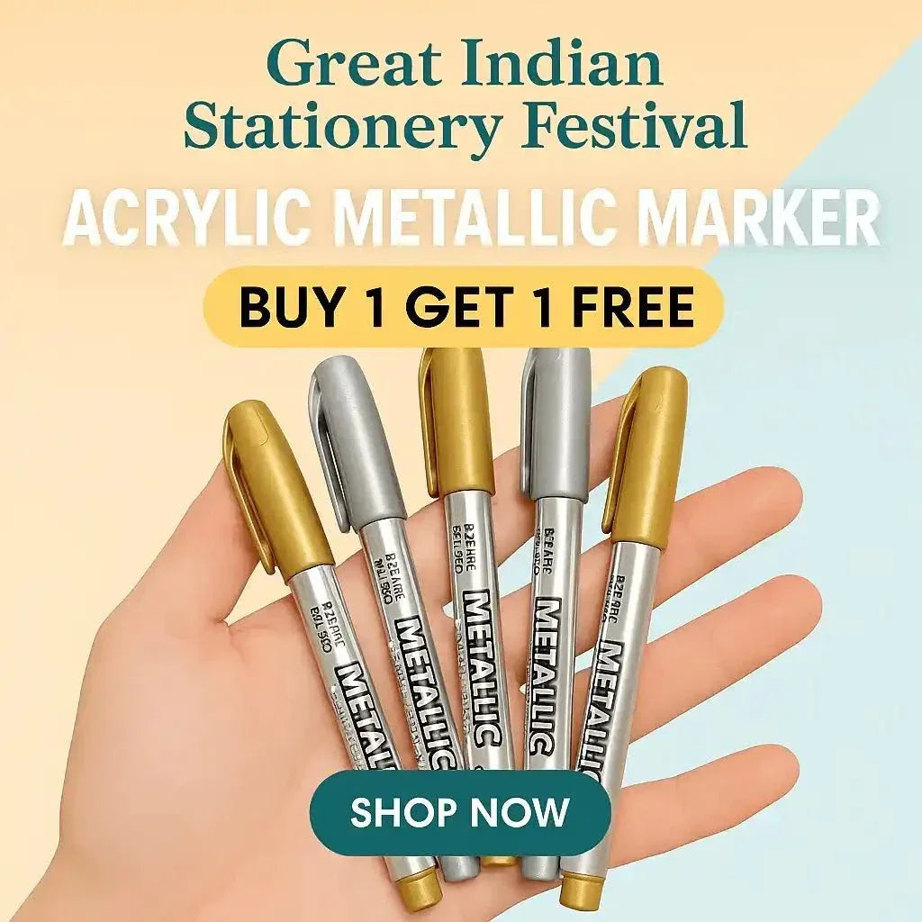 (Buy 1 Get 1 Free)Silver Acrylic Marker – Metallic Paint Pen for Resin Art, DIY & All-Surface Detailing