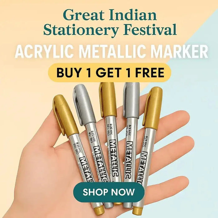 (Buy 1 Get 1 Free)Silver Acrylic Marker – Metallic Paint Pen for Resin Art, DIY & All-Surface Detailing