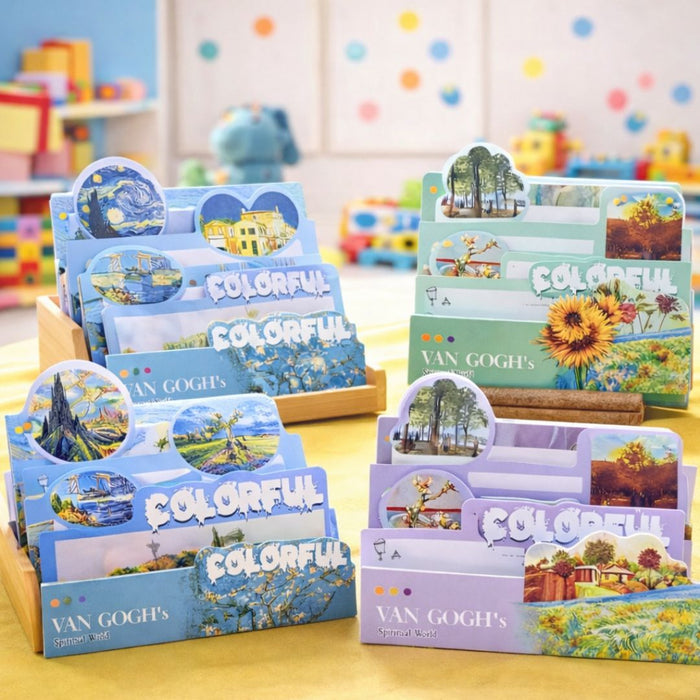 Premium Van Gogh Aesthetic Sticky Notes Set | 4 design x 30 sheets each l Pack Of 1