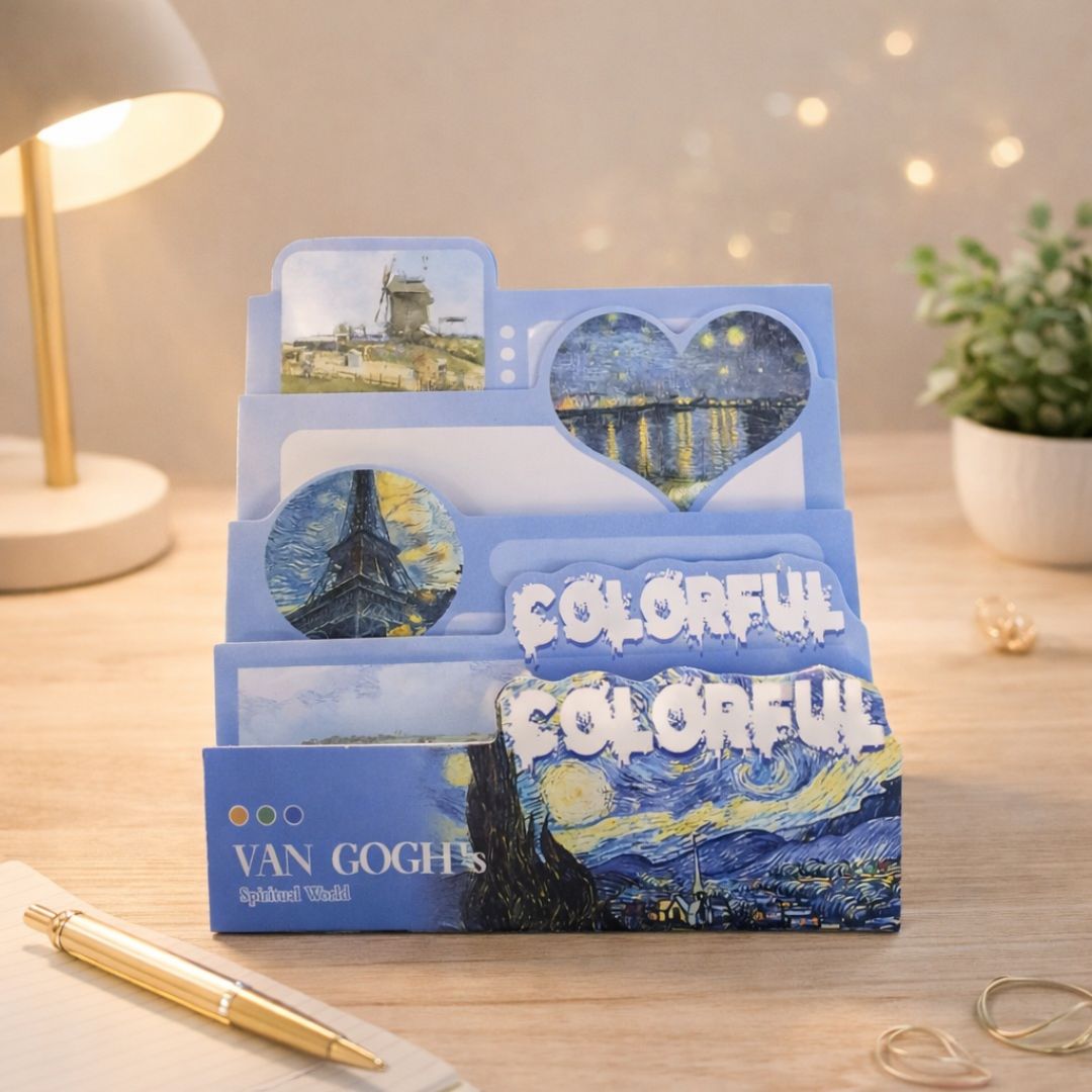 Premium Van Gogh Aesthetic Sticky Notes Set | 4 design x 30 sheets each l Pack Of 1