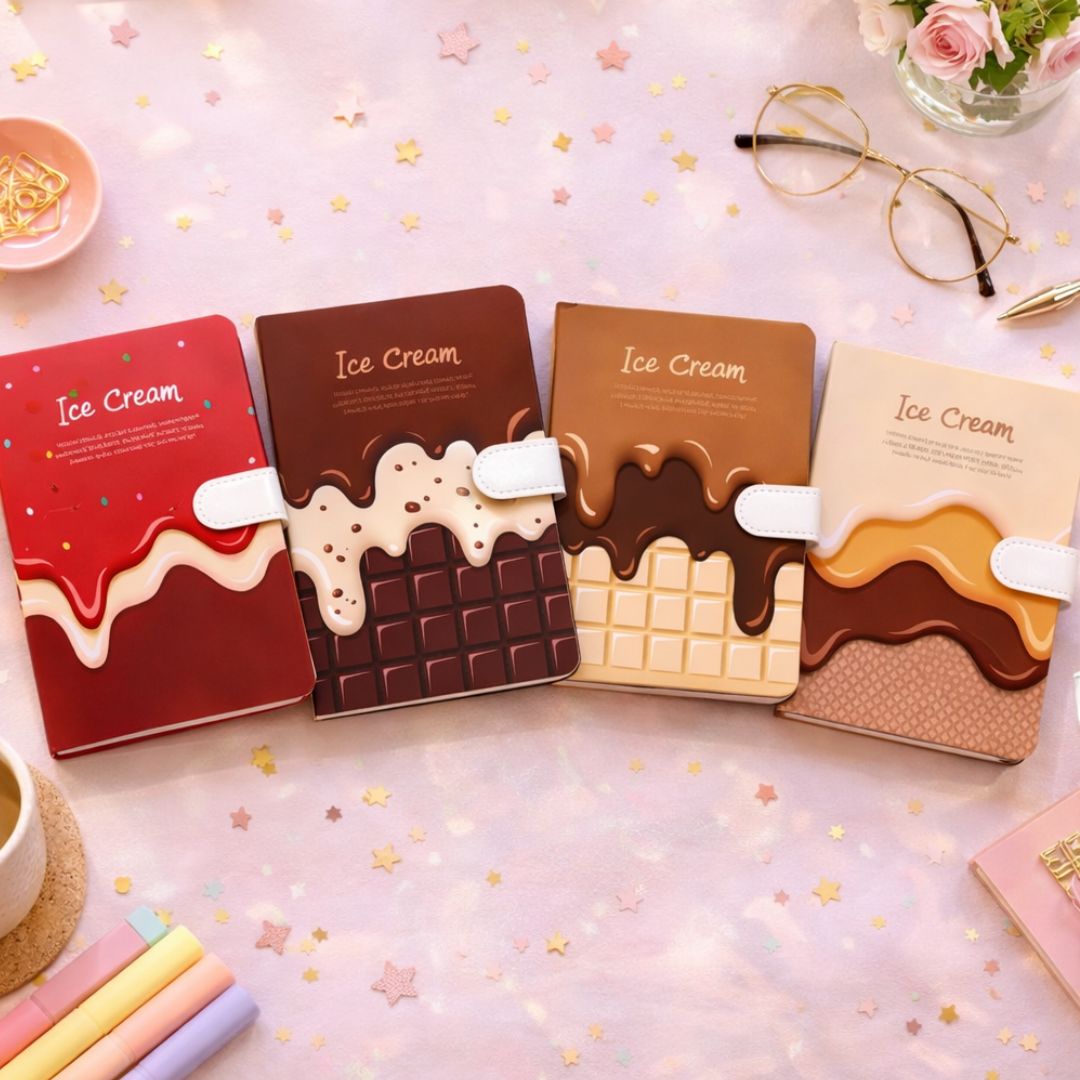 A5 Premium Cute Dessert Theme Magnetic Diary |Assorted Designs | Pack Of 1