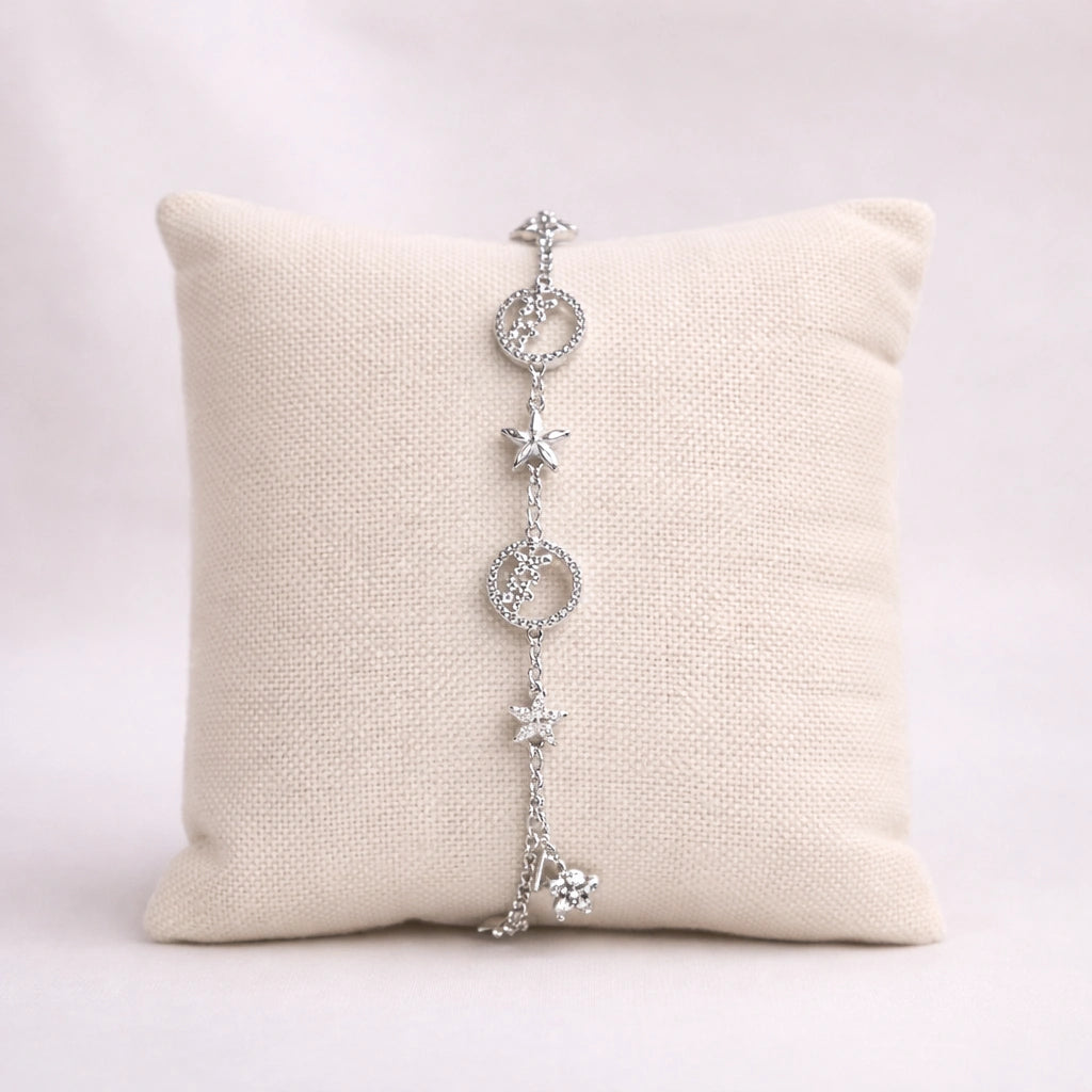 Premium Korean Design Silver Tone Dainty Bracelet – Long Lasting & Anti-Tarnish l Perfect Everyday Jewellery l Pack of 1