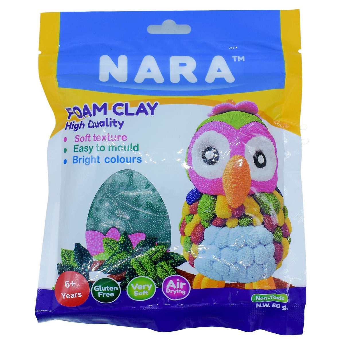 Nara Foam Clay 50gm Dark Green – Air Dry Foam Clay for Kids Craft